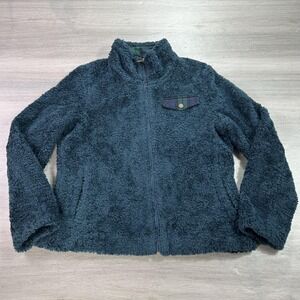 Pendleton Jacket Mens‎ Medium Navy Sherpa Fleece Full Zip Plaid Lined Cozy